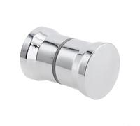 Poignée de porte de douche en ABS pour portes en verre, poignée de rechange pour porte de douche, bouton à trou unique en argent chromé, compatible avec 8 à 12 mm (chromé)