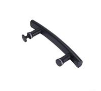 Poignée de porte de douche en acier inoxydable, trou central de 145 mm, bouton de porte en verre noir pour cabine de douche, raccord de rechange pour armoire de salle de bain