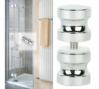 Poignée de porte de douche en alliage d'aluminium pour portes en verre - 30 x 60 mm à rainure unique - Bouton de tirage chromé résistant à la rouille - Simple à installer