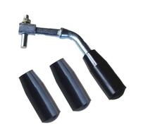 Poignée de porte de four en acier inoxydable et plastique compatible avec cuisinière chauffante ou chaudière, poignée de rechange argentée et noire pour porte de cheminée ou four de 1 cm de diamètre