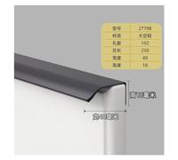 Poignée de porte de garde-robe étendue en alliage d'aluminium, coque de bord de carte, poignée d'armoire à tiroirs, 32 larges espaces de porte, poignée invisible(2779B 192 length 250mm matte black)