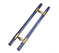 Poignée de porte de grange double face bleue pour porte de douche de maison, bureau, poignées de porte rondes contemporaines en acrylique pour porte en verre/portes en bois, style 3-150 cm