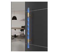 Poignée de porte de grange double face bleue pour porte de douche de maison, bureau, poignées de porte rondes contemporaines en acrylique pour porte en verre/portes en bois, style 2-60 cm