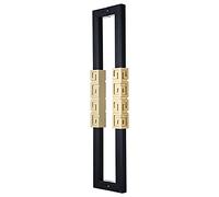 Poignée de porte de grange double face noire de 80 cm avec barre de traction pour portes en verre et entrées en bois, idéale pour une utilisation en intérieur/extérieur, matériel de maison élégant.