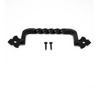 Poignée de porte de grange en acier au carbone pour portes de jardin en bois, portes d'abri, portes coulissantes, armoires et portes moustiquaires avec style rustique vintage et résistance (128 mm)