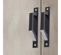 Poignée de porte de grange en alliage d'aluminium, matériel de portail coulissant robuste pour garage, abri de jardin, portes intérieures extérieures, finition noire