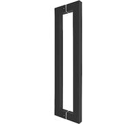 Poignée de porte de salle de bain double noir mat pour cabine de douche, bureau, hôtel, porte en verre, ensemble de poignées de rechange pour porte de douche - 400 mm