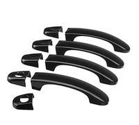 PoignéE De Porte De Voiture 6/7 / 9pc En avant de voiture abdos Carbon Gloss 3/4 Handle Covers Handles Fit Utilisation for Vw Transporteur T5 2003-2015 T6 2016 Caddy for Vans Sticker(9pcs Gloss black)