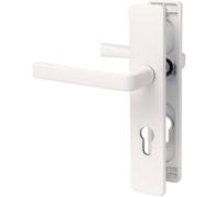 Poignée de porte d'entrée - Kaza - Vachette - Blanc alba - Clé I - 195 mm