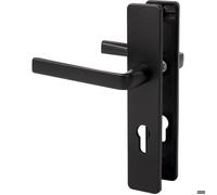 Poignée de porte d'entrée - Kaza - Vachette - Noir basalt - Clé I - 195 mm