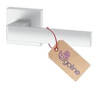 Poignée de porte d'intérieur ERGO, argentée, poignée sans rosace inférieure, poignée carrée argentée mate, garnitures de porte