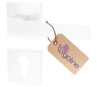 Poignée de porte d'intérieur ERGO, blanche, pour portes équipées d'une serrure à cylindre, poignée carrée blanche mate, garnitures de porte