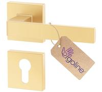 Poignée de porte d'intérieur ERGO, dorée, pour portes équipées d'une serrure à cylindre, poignée carrée or mat, garnitures de porte