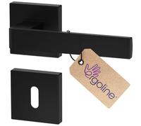 Poignée de porte d'intérieur ERGO, noire, pour portes d'intérieur à clé, poignée carrée noire mate, garnitures de porte