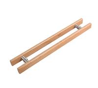Poignée de porte double face en bois en forme de H, poussoir de rechange pour portes en verre et bois, idéale pour studio, bureau, cuisine