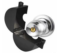 Poignée de porte en acier inoxydable avec couvercle noir pour désactiver les poignées et les valves pour la vie privée, la sécurité des voyages, les soins de démence, 10,2 x 10,2 x 5,1 cm