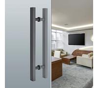 Poignée de porte en acier inoxydable brossé antirouille pour portes en verre/fer/bois - Design moderne de qualité supérieure, 60 cm et 40 cm