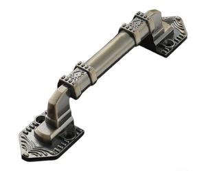 Poignée de porte en alliage d'aluminium avec identité visuelle antique européenne pour montage exposé sur portes coulissantes, armoires, tiroirs et armoires (milieu et vert)