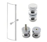 Poignée de porte en alliage d'aluminium dos à dos bouton de porte en verre simple tirette de poignée de porte de douche de salle de bain armoire porte en verre quincaillerie domestique I,B,A,J,C,D,K,P