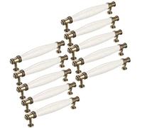 Poignée de Porte en Forme de nœud en Forme de Banggo T Vintage Poignées de Porte en Forme de nœud pour Placard, Meubles en céramique et Alliage de Zinc, Multicolore, CC: 128mm/ Total Length 150mm