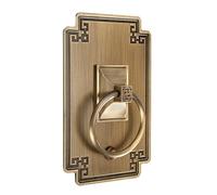 Poignée de porte en laiton massif bronze antique, anneau de porte carré style villa en bois, poignée décorative robuste poignée(Petit)