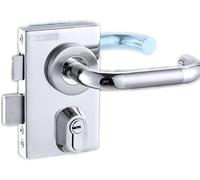 Poignée de porte en verre avec clé pour ouverture à sens unique, idéale pour les portes d'entrée, le bureau, l'hôtel et la chambre à coucher