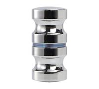 Poignée de porte en verre - Ensemble de pommeau de douche - Poignée ronde en acier inoxydable - Support doublé en caoutchouc avec matériel anti-rouille - Accessoires de porte pour l'entrée dans la