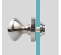 Poignée de porte en verre, finition polie, bouton poussoir for porte coulissante | Poignée de porte de cabine de douche en alliage d'aluminium(Single Side Silver)
