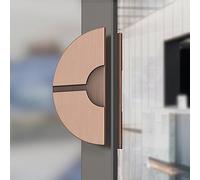 Poignée de porte en verre robuste double face en métal pour bureau et salle de réunion - Finition bronze rouge