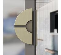Poignée de porte en verre robuste double face en métal pour bureau et salle de réunion - Finition bronze rouge