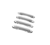 poignée de porte extérieure avec protection Cache-poignée Porte Chromé Style Fibre Carbone Autocollant Protection ABS Pour Ford Pour Explorer 2020-2024(Argent)