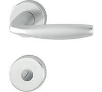 Poignée de porte HOPPE New York avec garniture libre/occupé, Aluminum anodisé argent