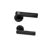 Poignée de porte intelligente avec empreinte digitale pour télécommande TUYA Smart App, mot de passe électronique et carte IC, serrure à cylindre en aluminium pour appartement, bureau, noir