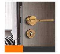 Poignée de porte intelligente intérieur extérieur bouton levier avec serrure et hambre salle de bain noir for maison aimant en alliage d'aluminium chambre(Magnetic suction3)