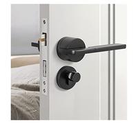 Poignée de porte intelligente intérieur extérieur bouton levier avec serrure et hambre salle de bain noir for maison aimant en alliage d'aluminium chambre(Zwart)