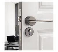 Poignée de porte intelligente intérieur extérieur bouton levier avec serrure et hambre salle de bain noir for maison aimant en alliage d'aluminium chambre(Grijs)