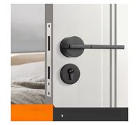 Poignée de porte intelligente intérieur extérieur bouton levier avec serrure et hambre salle de bain noir for maison aimant en alliage d'aluminium chambre(Magnetic suction2)