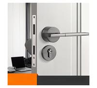 Poignée de porte intelligente intérieur extérieur bouton levier avec serrure et hambre salle de bain noir for maison aimant en alliage d'aluminium chambre(Magnetic suction1)