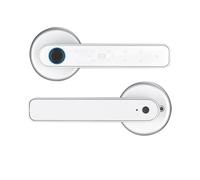 Poignée de porte intelligente, Serrure de porte à empreintes digitales, Anti-regard, mot de passe, poignée, contrôle par application, Type C, Charge d'urgence for portes de 3.5 à 6.5cm d'épaisseur(Sil