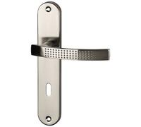 Poignée de porte intérieur - Audace - sur plaque - entraxe 195 mm - clé en