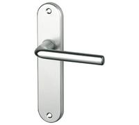 Poignée de porte intérieur - Courchevel - sur plaque - entraxe 165 mm - alu