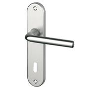 Poignée de porte intérieur - Courchevel - sur plaque - entraxe 165 mm - clé