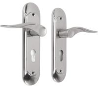 Poignée de porte intérieure à levier avec serrure Installation facile Poignée de porte en acier inoxydable pour chambre à coucher salle de bains placard maison