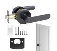 Poignée de porte intérieure avec serrure, poignée de porte de passage noire robuste, levier d'intimité silencieux, serrure sans clé pour chambre à coucher, lieu de travail, maison, matériel robuste