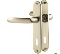 Vachette Ensemble de porte sur plaque Budget BEZAULT – entraxe 165 mm – Clé L – Champagne