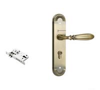 Poignée de porte intérieure de style européen en alliage de zinc avec mécanisme de fermeture silencieuse et plaqué Convient pour les portes de 35 mm à 50 mm d'épaisseur (B)