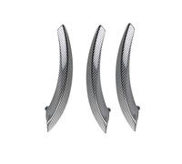 Poignée de porte intérieure de voiture, garniture de poignée de porte, compatible avec BMW X5 X6 E70 E71 E72 2008 2009 2010 2011-2013, texture carbone ABS(3pcs L-handle cover)