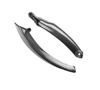 Poignée de porte intérieure de voiture, garniture de poignée de porte, compatible avec BMW X5 X6 E70 E71 E72 2008 2009 2010 2011-2013, texture carbone ABS(2pcs left)