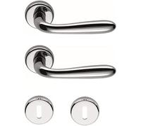 Poignée de porte intérieure, disponible en plusieurs variantes - Poignée ronde ou poignée carrée vendue en paire pour une porte (Tonde, chrome brillant)