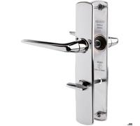 Vachette Poignée de porte RIV-BLOC sur grande plaque – Condamnation – Entraxe 195 mm – Chrome velours